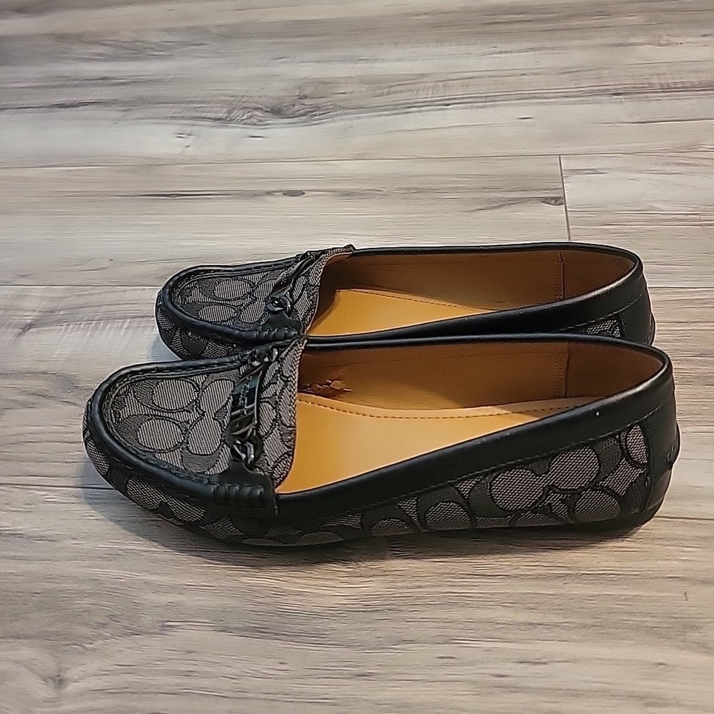 Coach Fortunata Black Signature C Shoes Loafer Women's Size 8.5B - Picture 6 of 9